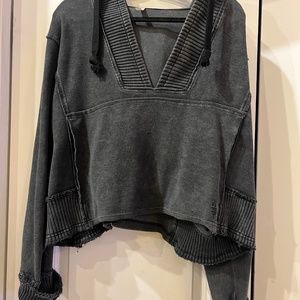 Free People Movement Distressed Pull Over Hoodie